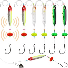 Dovesun Catfish Float Rigs with Catfish Rattles Rattling Catfish Tackle for Bank Fishing Santee Rig C-Catfish Float Rig with 8/0 Hook * 6PCS