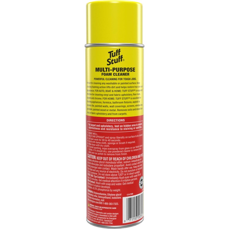Tuff Stuff Multi-Purpose Foam Cleaner, Use on Car Interior, Furniture,