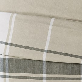 Truly Soft Everyday - King 3 Piece Comforter + Sham Set - Preston Plaid Flannel Collection - Khaki, (CS4267KG-1500)