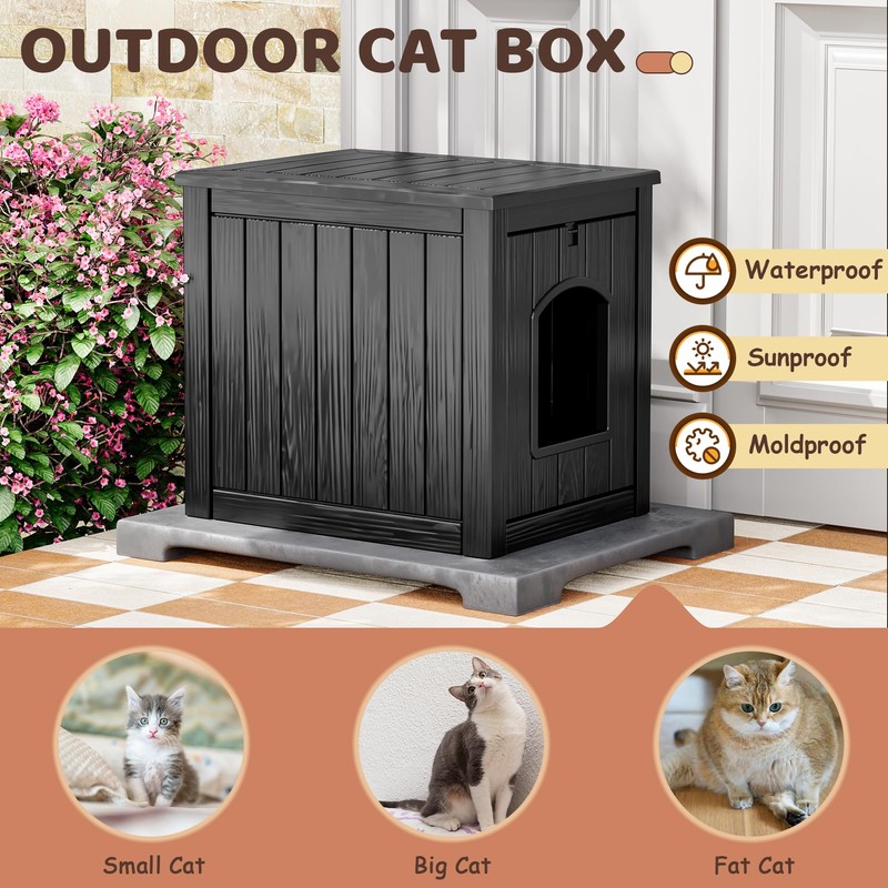 Cat Litter Box Enclosure, Resin Hidden Litter Box Furniture Side
