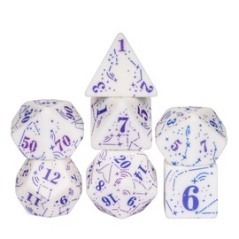 Cusdie 7-Die DND Dice, Handcrafted Artisan Decals Polyhedral D&D Dice Set with Exquisite Box, for TTRPG Role Playing Game Dungeons and Dragons D&D Dice