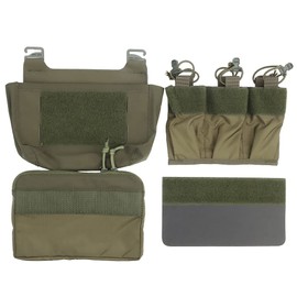 G-Hook Double Front Flap Double Stack Abdominal Fanny Pack Triple Magazine Bag for Tactical Chest Rig Vest