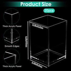20 Pcs Acrylic Pencil Holder Clear Makeup Brush Holder Pen for Desk Pencil Cup Acrylic Desk Accessories Desktop Stationery Organizer for Office School Home Supplies