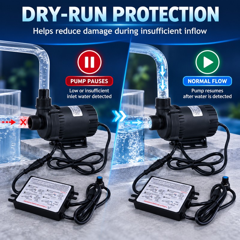 DC60G-24120A-1 24V Brushless Water Pump, 120W Adjustable 3800 LPH Flow,