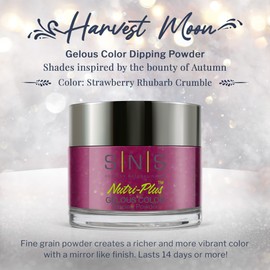 SNS Nail Dip Powder, Gelous Color Dipping Powder - Strawberry Rhubarb Crumble (Purple/Magenta, Shimmer) - Long-Lasting Dip Nail Color Lasts 14 Days - Low-Odor & No UV Lamp Required - 1 OZ