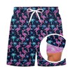 uideazone Board Shorts for Men Neon Flaminogo Swim Trunks Hawaiian