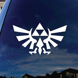 SoCoolDesign Zelda Inspired Wings Silhouette Car Truck Laptop Sticker Decal 5" Wide (White)