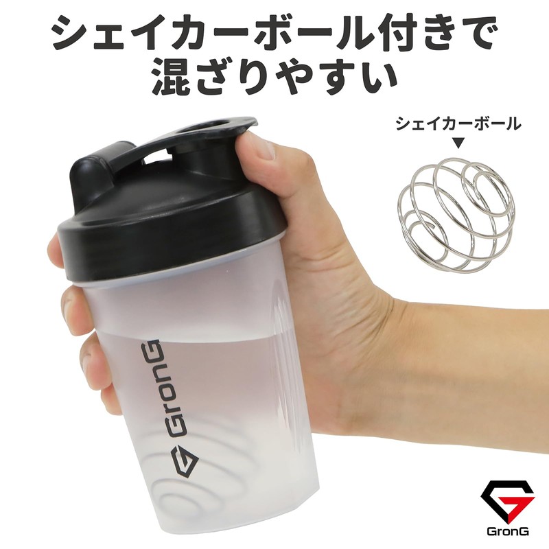 Glong GronG Protein Shaker, 13.5 fl oz (400 ml), Smaller,