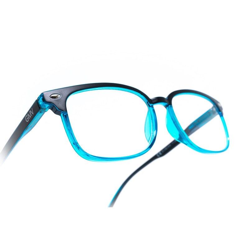 Gian Marco Venturi Unisex Varese Lesebrille, Schwarz-Hellblau, One Size