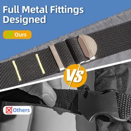 Zenicham 900D Metal Buckle Heavy Duty Pontoon Boat Cover, Waterproof Elastic Pontoon Boat Cover with Windproof Side Straps Fit 21'-24' Beam Width: up to 102"