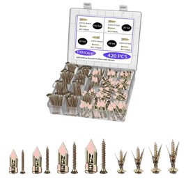 Self Drilling Drywall Anchors Kit with Screws 420PCS - 2 Sizes Sheetrock Anchors & 4 Sizes Zinc Expansion Screws,No Drill or Holes in Wall for Wall Hanging,Various scenarios