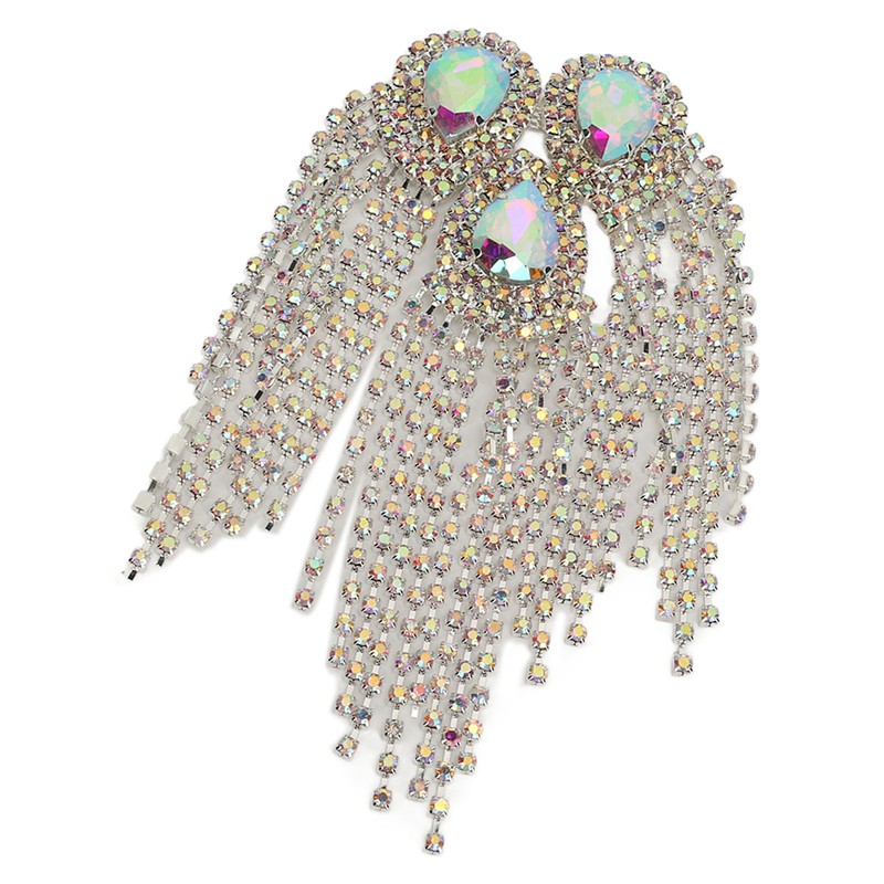 Rhinestone Tassel Shoulder Epaulet Decorative Shoulder Board Badge DIY Exquisite