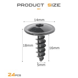 Flaconi 24PCS Car Fender Sheet Metal Screws,Car Fender Body Screws,Cars Metal Fasteners,Automotive Body Screw,Fit for Wheel Passing Coatings,Wing Covers