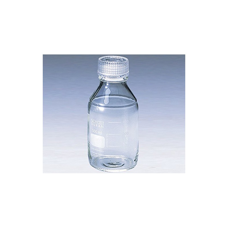 Screw Mouth Bottle Round White (Duran(R) )) with Clear Cap