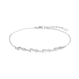 Amor 2024146 Women's Bracelet 925 Sterling Silver with Synthetic Zirconia 18 + 2 cm Silver Infinity Comes in Jewellery Gift Box, Sterling silver, Synthetic zirconia.