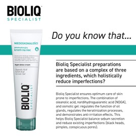 Bioliq - Specialist Night Detox Cream - for Imperfection-Prone Skin, Oleanolic Acid, NDGA, Osmotic Gel for Sebum Control and Toxin Cleansing - 30ml