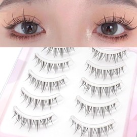 HAPVITAL False Eyelashes, For Lower Eyelashes, Natural False Eyelashes, Handmade High Quality Fiber, Comfortable, 3D Feeling, Transparent, 3D False Eyelashes, Cute Eyelashes, Reusable, Lifelashes,