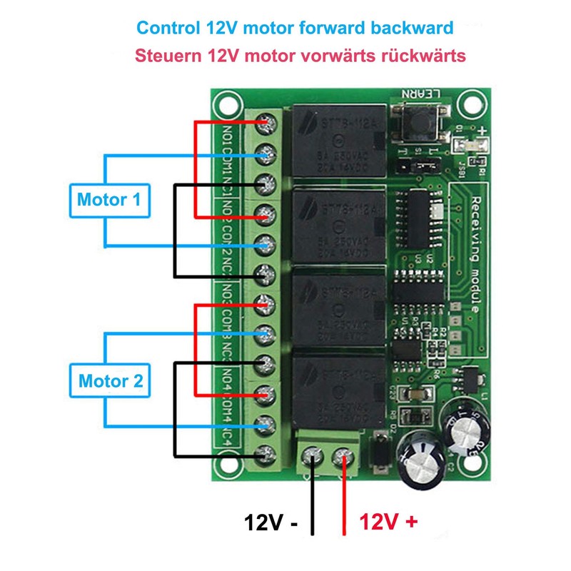 4-Channel Wireless 12V 24V Remote Control Switch Access Control Remote