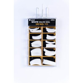 Sassi White Large Curve Full Cover Nail 100tips