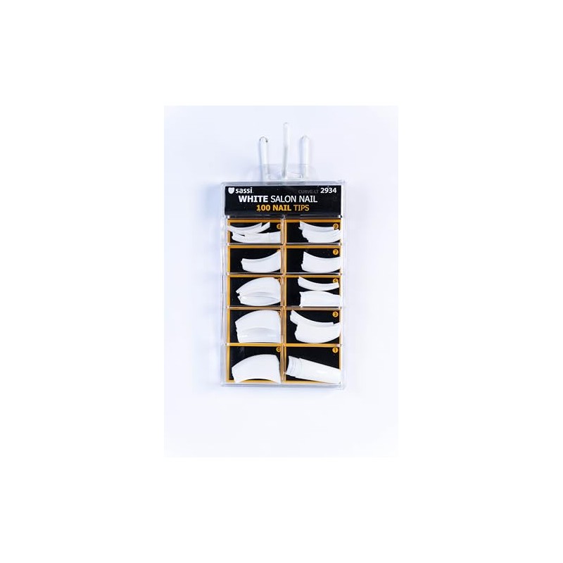 Sassi White Large Curve Full Cover Nail 100tips