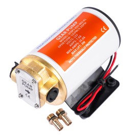 Self-Priming 12-Volt Impeller Gear Pump - 3.2 GPM (12.0 LPM) - Perfect for Transferring Industrial Oils, Diesel, and Fuel in Heavy Equipment Lamerto