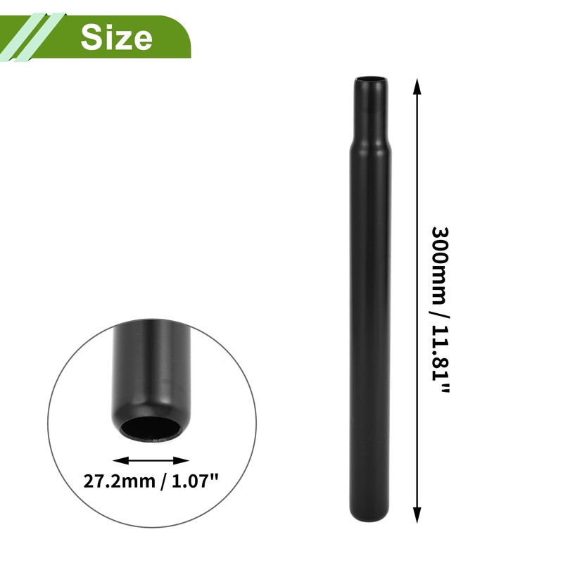 HOPESPANNER Universal 27.2x300mm Black Bicycle Seatpost Durable Bicycle Saddle Post
