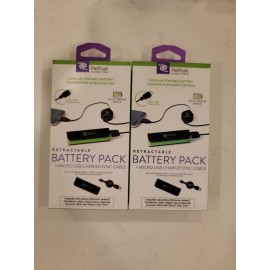 ReTrak Essentials 2-Pack ReTrak Black 2,000 mAh Portable Battery Pack Micro USB Charge/Sync Cable