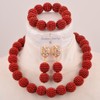 aczuv Nigerian Wedding African Beads Jewelry Set Women Simulated Pearl