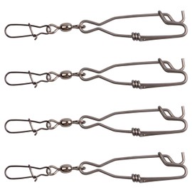 Long Line Fishing Snap Clips Double Snap Swivels Fishing Saltwater Stainless Steel Tuna Clip with Crane Swivels Duo Lock Fishing Snaps Long Line Clips Clasp Swivel Connector 5PCS