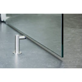 Door stopper for floor mounting in L-shape made of stainless steel solid material, door stop, door buffer, door protection, wall protection - PHOS Design