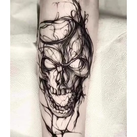 Tatuaje De Hierbas De Jugo Pegatina Calavera Flor Degradado Semipermanente No Reflectante