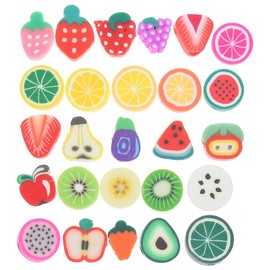Uonlytech 200 piezas Cuentas de Arcilla Frutas Sueltas para Bisutería DIY Accesorios para Hacer Pulseras y Collares Kit Artesanal Creativo para Ensartar Paquete