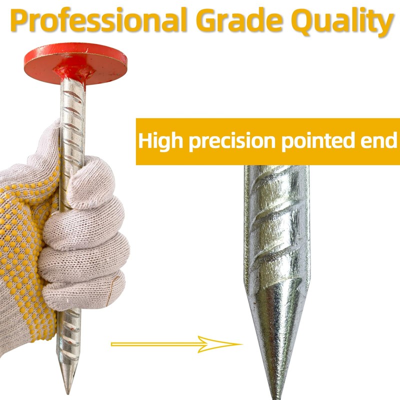 POSEOFFR 8 inch Survey Stakes, Heavy Duty Galvanized Rebar, 2.4