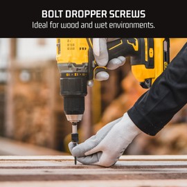 Bolt Dropper #8 x 1-1/4-Inch Black Screws, Pack of 25 - Xylan Coated Stainless Steel Flat Head Phillips Wood Screws - Corrosion Resistant for Wood, Drywall Applications, and Outdoor Projects