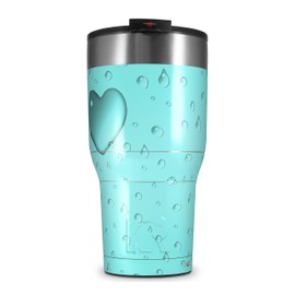 WraptorSkinz Skin Wrap compatible with 2017 and newer RTIC Tumblers 30oz Raining Neon Teal (TUMBLER NOT INCLUDED)