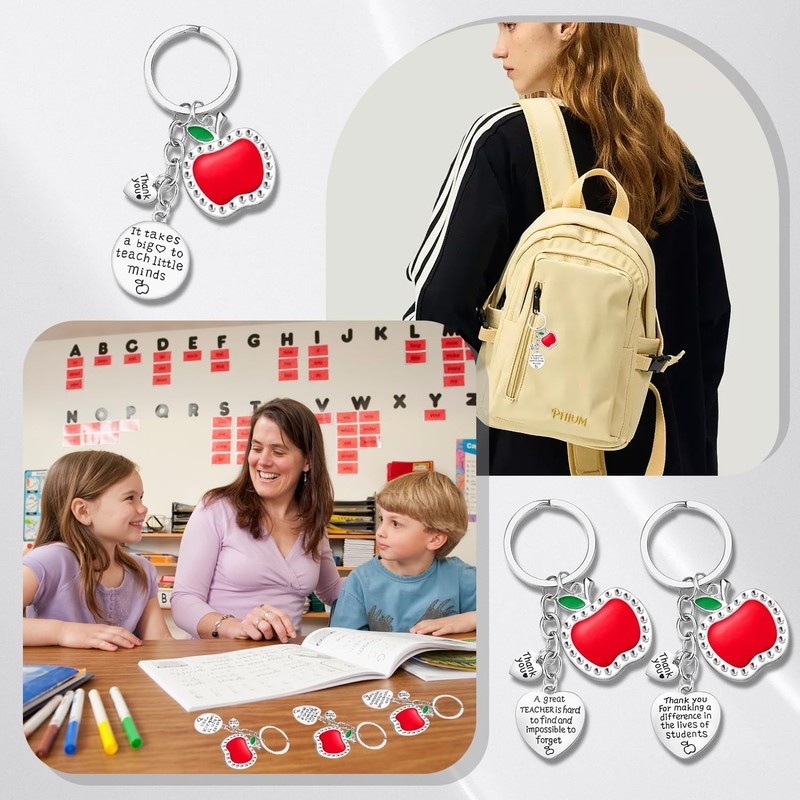 FUNCYboo 3 PCS Teacher Keychains Teacher Appreciation Gifts Thank You