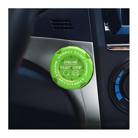 FALVFUN Car Engine Start Stop Button Cover, Anti-Scratch Vehicle Key Ignition Switch Knob Trim Protector, Auto Push Start Button Cover Decoration Sticker, Universal for Sedan Truck SUV (Green)