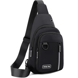 Seoky Rop Sling Bag for Women Men One Shoulder Crossbody Bag Backpack Fanny Pack Cross Body Bags for Travel Day Trip Black