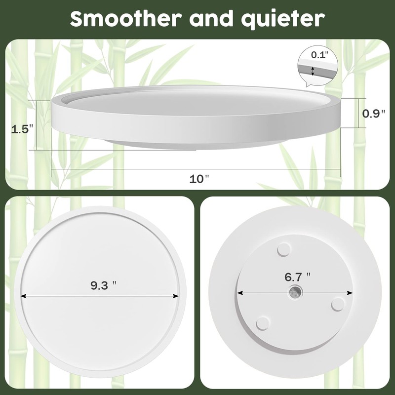 Turntable Vanity Tray 10 Inch for Perfume Candle, Bamboo Kitchen