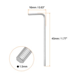 HARFINGTON 5pcs Hex Key Wrench 1.5mm L-Shape Hexagon Metric Wrenches Chrome Vanadium Steel Repairing Tool for Home Repair, Black