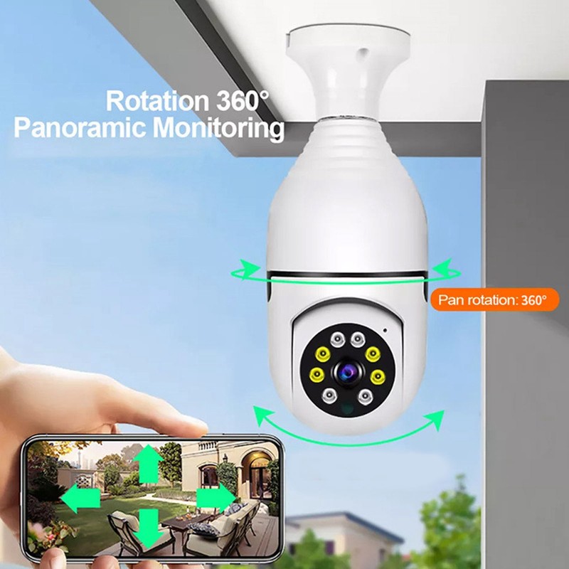Bulb Security Camera 1080P Wireless 360 Degree Panoramic Intelligent HD