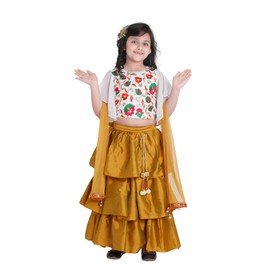 ADIVA Girls Indian Ethnic Wear Lehenga Choli for Kids (11-12 Years) Gold