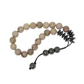 Jeannieparnell N3 FST Greek Style Loose Strung Dark Green Agate Worry Beads 10mm Fossil Stone Gemstone Beads
