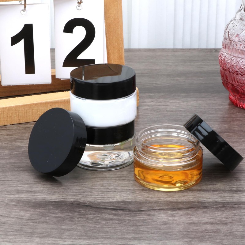 8 Pack 1oz Plastic Containers with Lids, Jars with Lids,