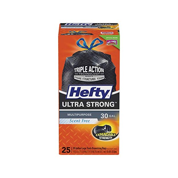 Hefty Ultra Flex 30 Gal. Large Trash Bags with Drawstring