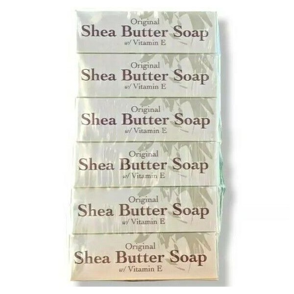 6 SHEA SOAP BARS ORIGINAL SHEA BUTTER/ VITAMIN E 3.5oz ALL NATURAL