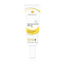 AESTHETICO skin harmonizer SPF 50 Tinted Day Cream with High Sun Protection Factor for Acne, Conceals Redness and Anti-Inflammatic, Makeup Replacement, 30 ml