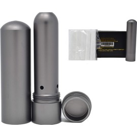 Prime Natural Essential Oil Aluminum Alloy Premium Blank Nasal Inhaler - Refillable Aluminum Empty Metal Inhaler - Space Gray Color - Comes with 5 Cotton Wicks - for Aromatherapy