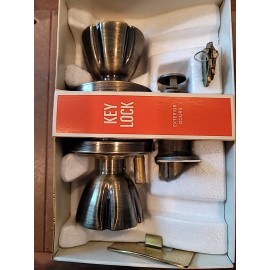 Weslock Eleganti Keylock  entry door knob 840 Antique Brass  Design--- NOS