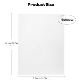 Caydo 15Pcs Water Soluble Embroidery Stablizer, 8.5"x11" Printable Paper Stablizer Adhesive Wash Away Sewing Stablizer for Hand and Machine Embroidery